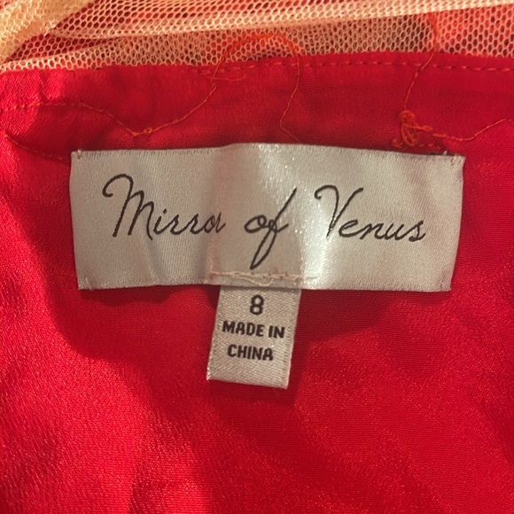 Mirror of Venus by Anthropologie floral lace dress orangish-red 8 - Picture 6 of 6